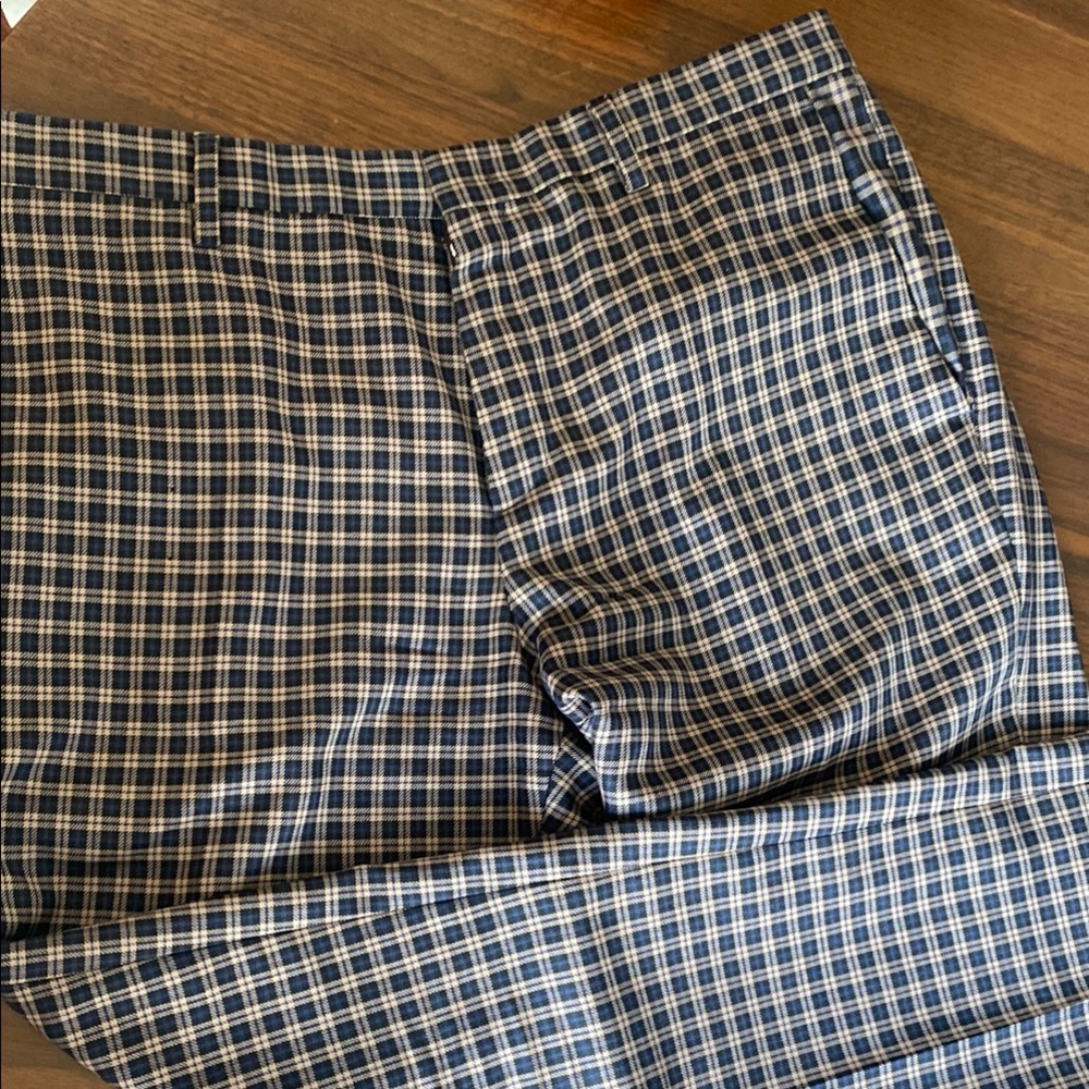 Paul Smith Navy and Tan Checkered Dress Pants